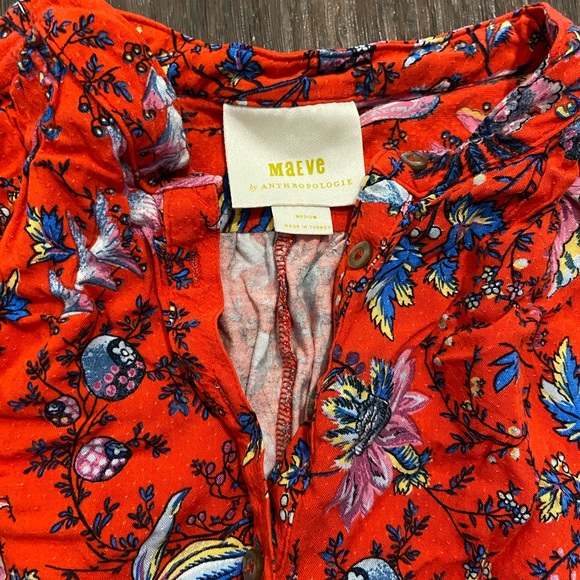 Anthropologie Maeve red blouse. Size M. - Picture 4 of 7